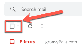 Tlačítko pro výběr e-mailu v Gmailu