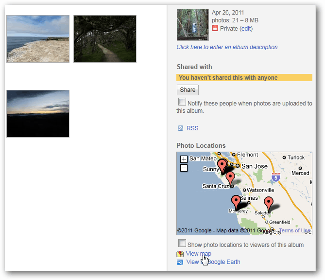 Jak zobrazit geotagged fotografie