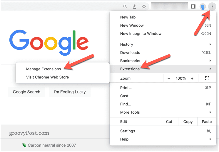 Spravujte rozšíření v prohlížeči Google Chrome