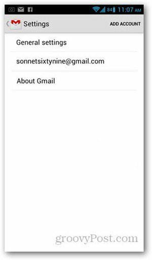 Přidat účet pro gmail pro Android