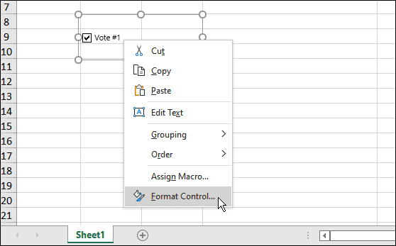 Vložte zaškrtávací políčko do aplikace Microsoft Excel