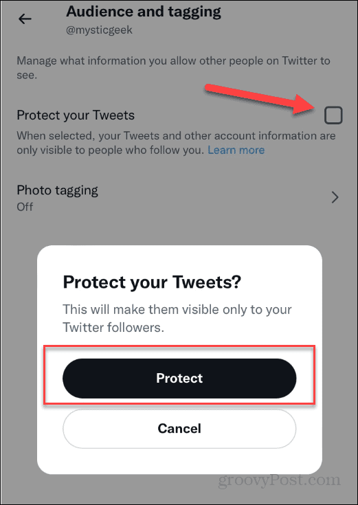 Chraňte tweety Twitter soukromé