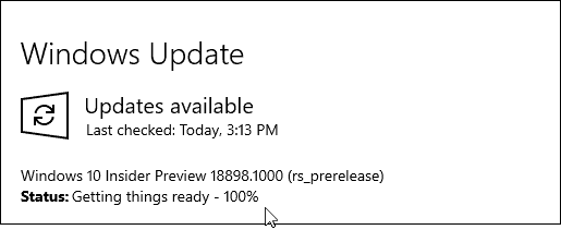 Windows 10 20H1 Sestavení 18898