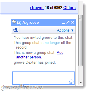 skupinový chat v okně gmailu