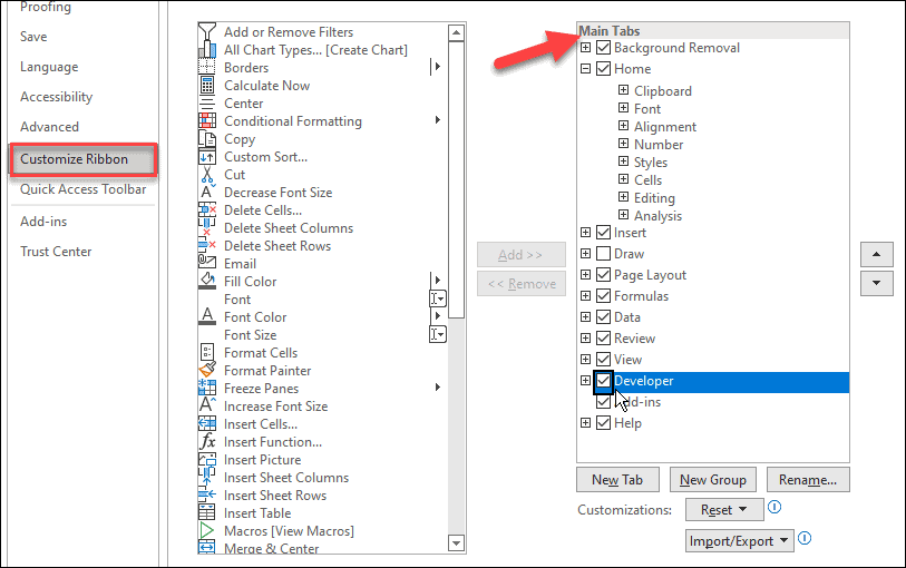 Vložte zaškrtávací políčko do aplikace Microsoft Excel