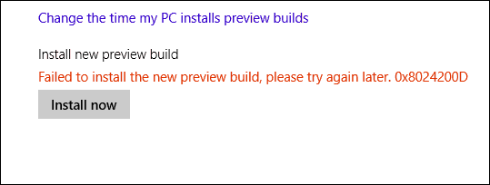 Chybová zpráva Windows 10 Build