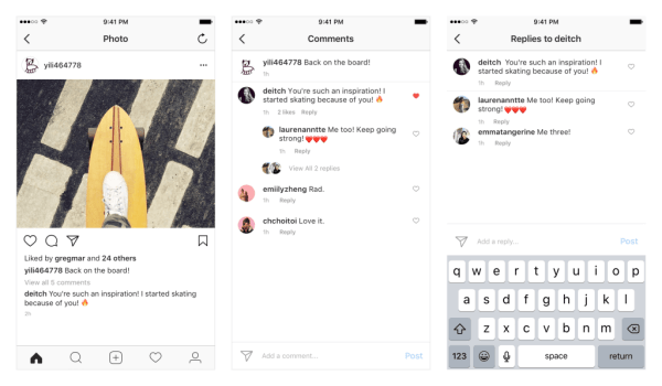 Instagram v následujících týdnech zavede komentáře se závitem pro iOS a Android.