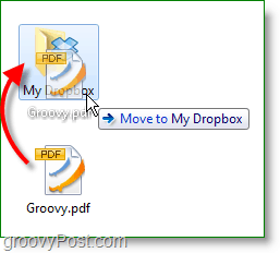 Snímek Dropbox - drag and drop soubory pro jejich zálohování online
