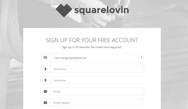 Zaregistrujte si bezplatný účet Squarelovin.