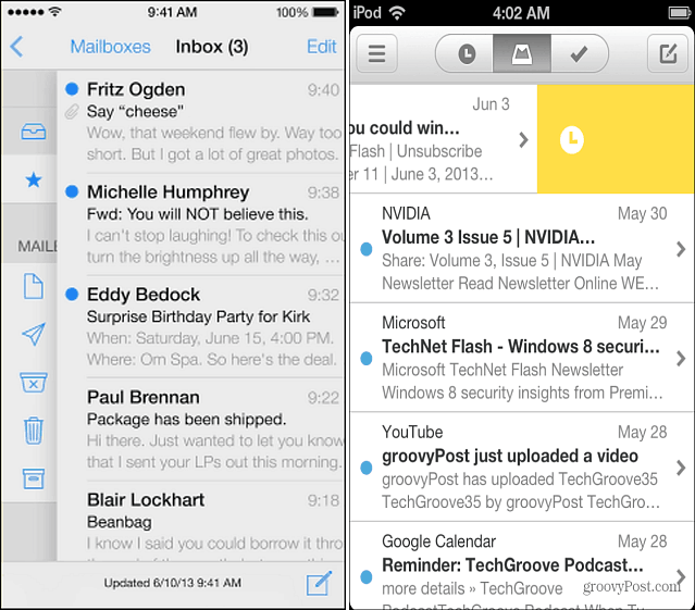 Aplikace Mail iOS 7 a Mailbox App