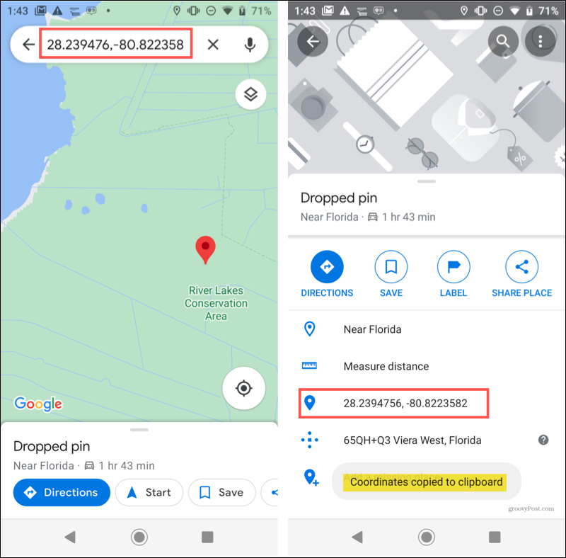 Připínáček pro Android v Mapách Google