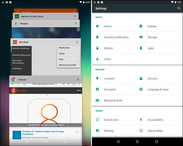 Funkce systému Android 5.0