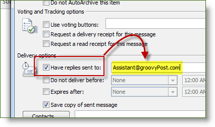 Zaškrtněte políčko Odpovědět v aplikaci Microsoft Office 2010