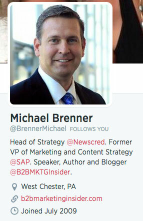 twitterový profil bio Michaela Brennera