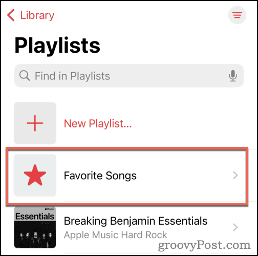 Seznam oblíbených skladeb Apple Music