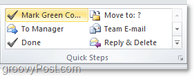 přizpůsobit seznam rychlých kroků v aplikaci Outlook 2010