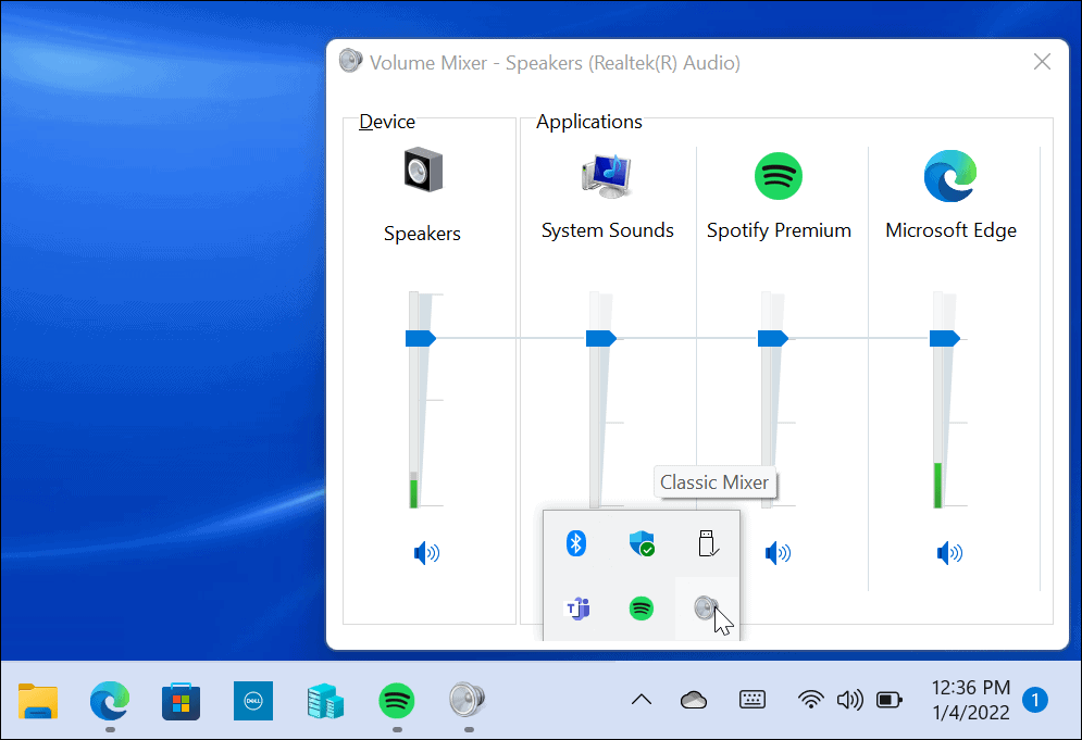 Obnovte klasický směšovač hlasitosti ve Windows 11
