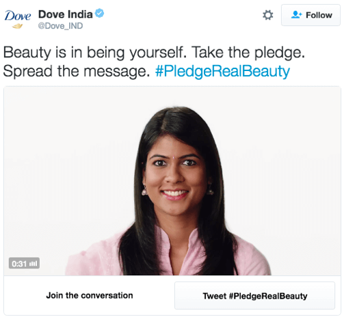 dove india twitter konverzační reklama