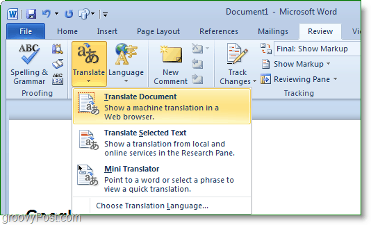 jak překládat celý textový dokument Microsoft do španělštiny nebo jiného jazyka