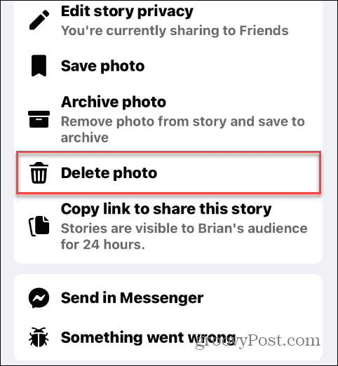 Odstraňte příběhy z Facebooku