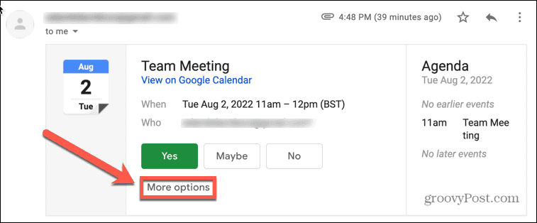 google kalendář gmail více možností