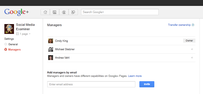 manažeři google +
