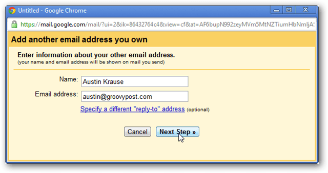 zadejte novou e-mailovou adresu