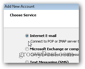 Nastavení IMAP POP3 IMAP aplikace Outlook 2010 - 04