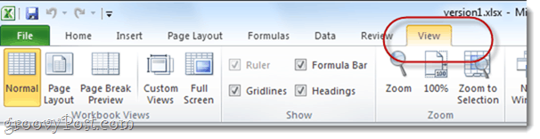 zobrazit možnosti Excel tabulky 2010
