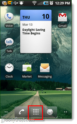 tlačítko aplikace pro Android na domovské obrazovce