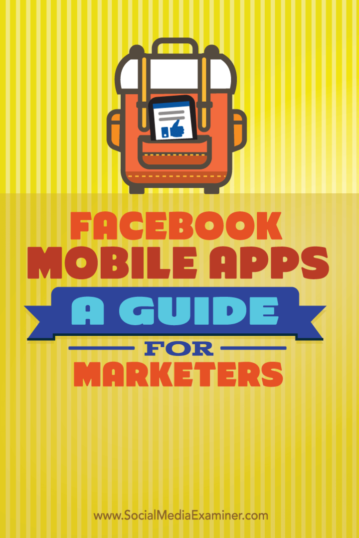 spravujte marketing pomocí facebookových mobilních aplikací