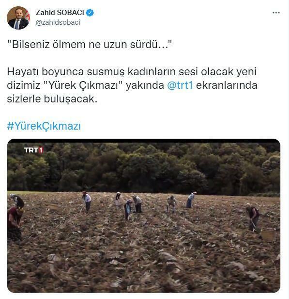 Generální manažer TRT Zahid Sobacı sdílel na svém účtu na sociální síti