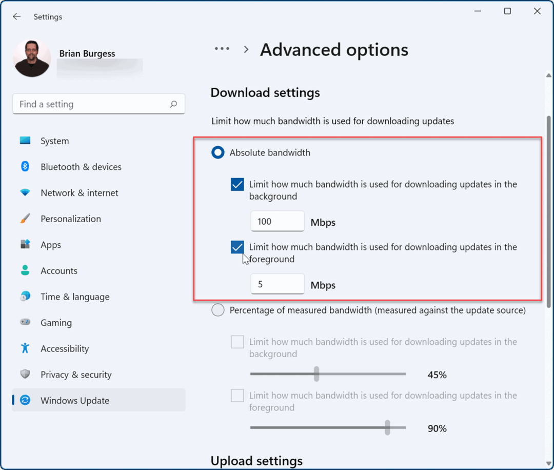 oprava omezení šířky pásma pomalého internetu ve Windows 11