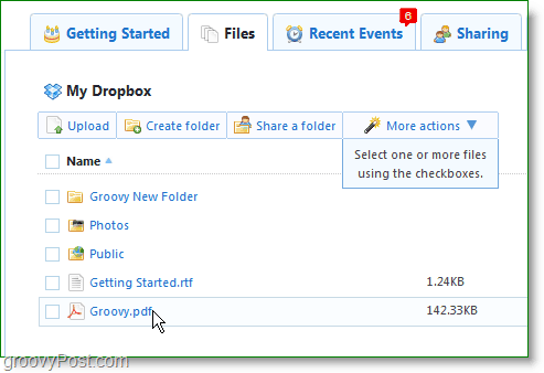 Snímek Dropbox - spravujte svůj účet Dropbox online