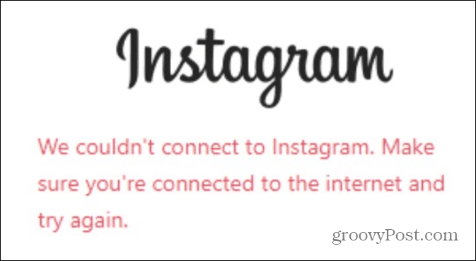 se nepodařilo připojit k Instagramu