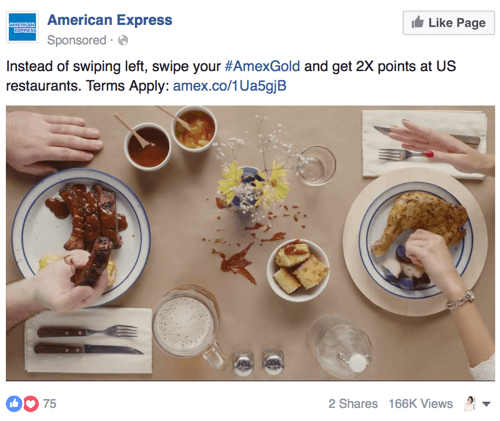 americký expres facebook video