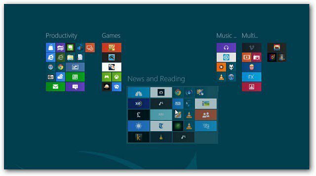 Windows 8: Vytvoření skupin dlaždic na úvodní obrazovce