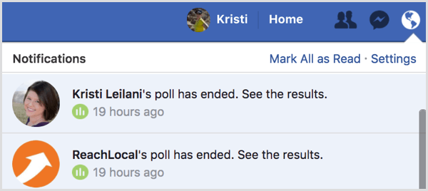 Oznámení o výsledcích hlasování na Facebooku gif