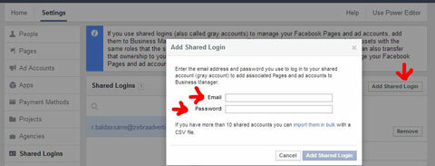 připojení šedých účtů k facebookovému obchodnímu manažerovi