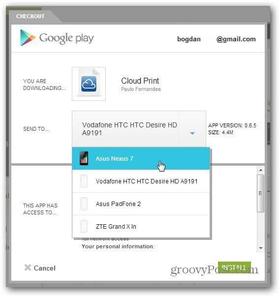 cloudová verze beta aplikace pro Android