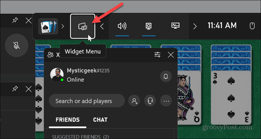povolit herní lištu widgetů spotify