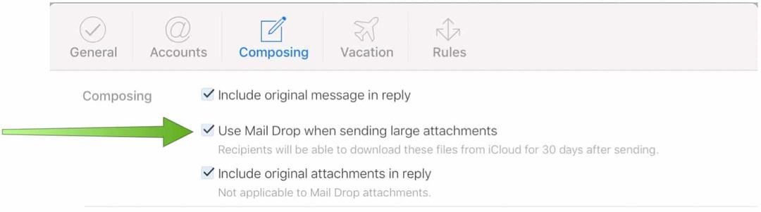 Zapněte Drop Mail