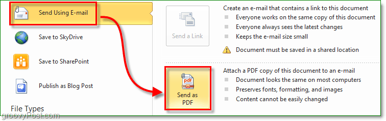 vytvořte zabezpečený dokument PDF a odešlete jej e-mailem pomocí kanceláře 2010
