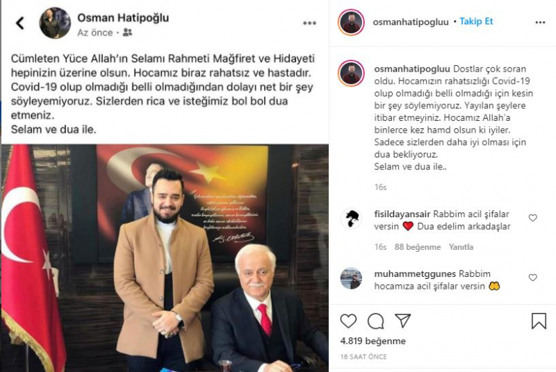Nihat Hatipoğlu, který porazil koronavirus, vysvětlil, co zažil: Najednou byl můj obraz pozitivní.