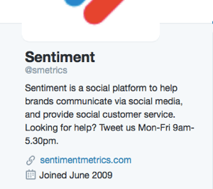 hodiny zákaznických služeb ve službě twitter bio