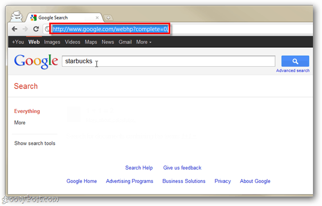 Okamžité vyhledávání zakázáno v prohlížeči Google Chrome