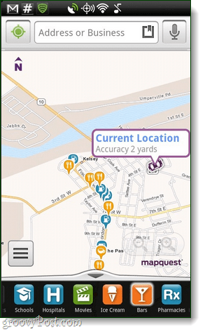 MapQuest pro aplikaci pro Android, přehled