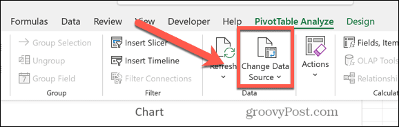 Excel změnit zdroj dat
