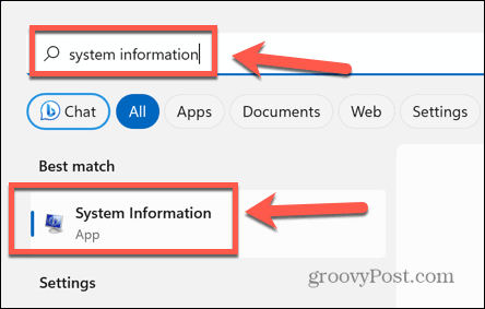 Windows 11 vyhledá informace o systému