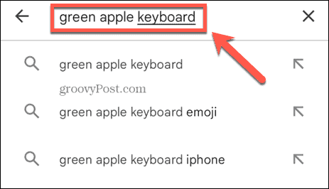 vyhledejte klávesnici zeleného jablka